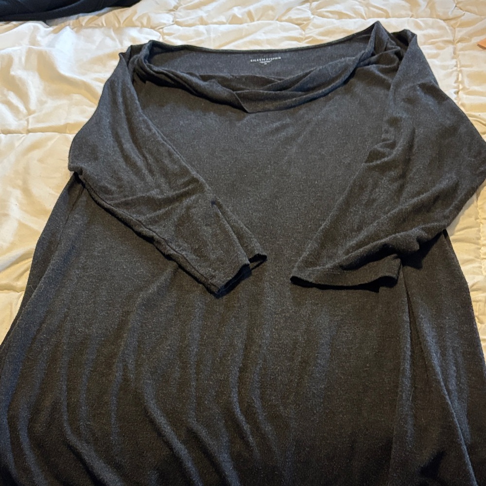 Eileen Fisher Charcoal Knit Top